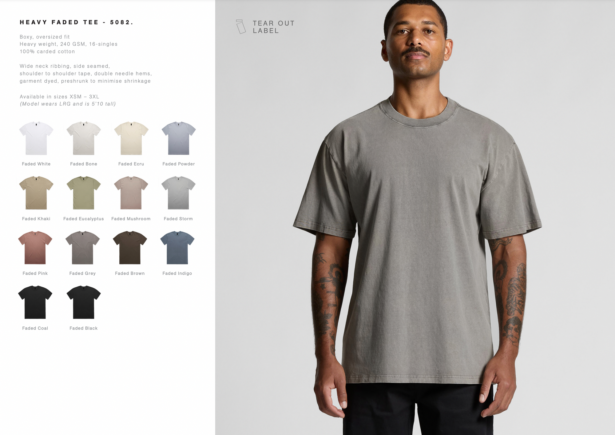 AS Colour heavy faded tee 5082